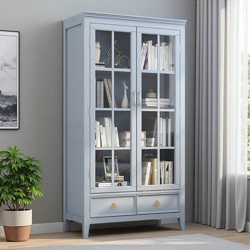 Vitrine moderne, simple et légère de luxe, Bleu