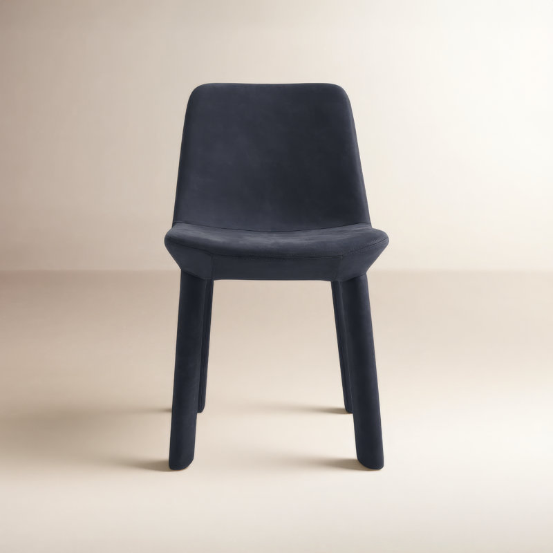 Neat Leather Dining Chair, Ink Genuine Leather