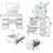 Large Vanity Table With Mirror And 3-Color - Ample Storage Options, Construction, Contemporary Bedroom Accessory White Adjustable Lighting, Abundant Space For Furniture