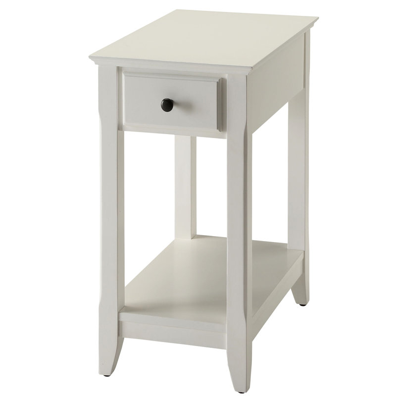 Rectangular White Accent Table - Solid Wood For Long-lasting Use And Storage With Texture Adding Depth Interest To Your Space