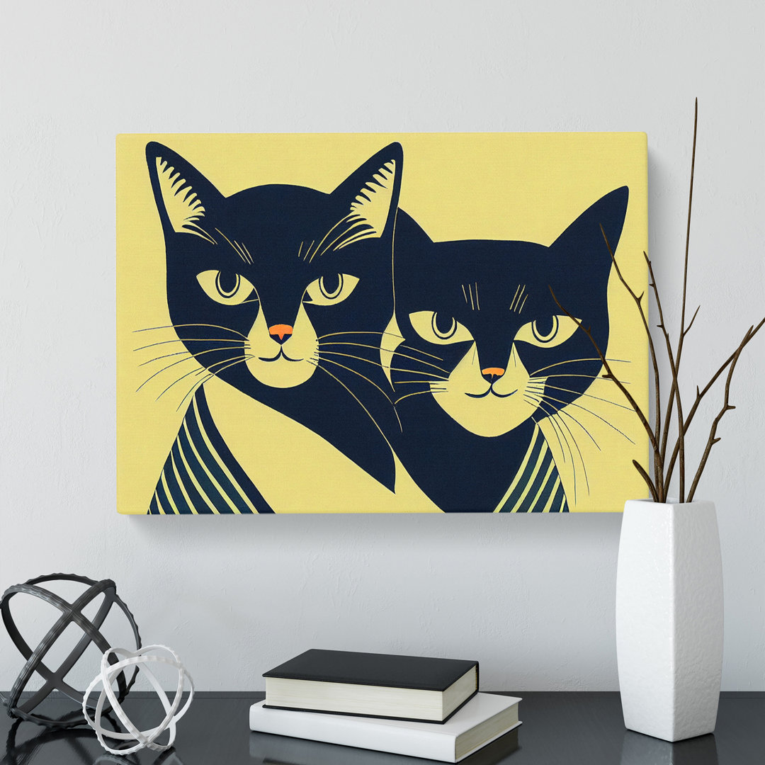 Deco Cats Vol.1 - Wrapped Canvas Graphic Art