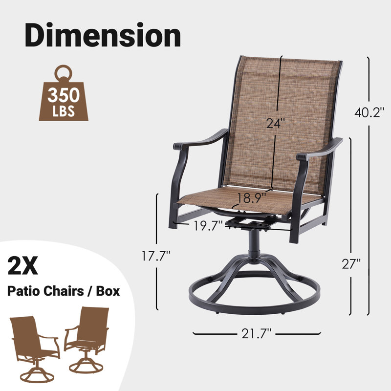 Ensemble de 6 chaises de salle à manger à haut dossier pivotant
