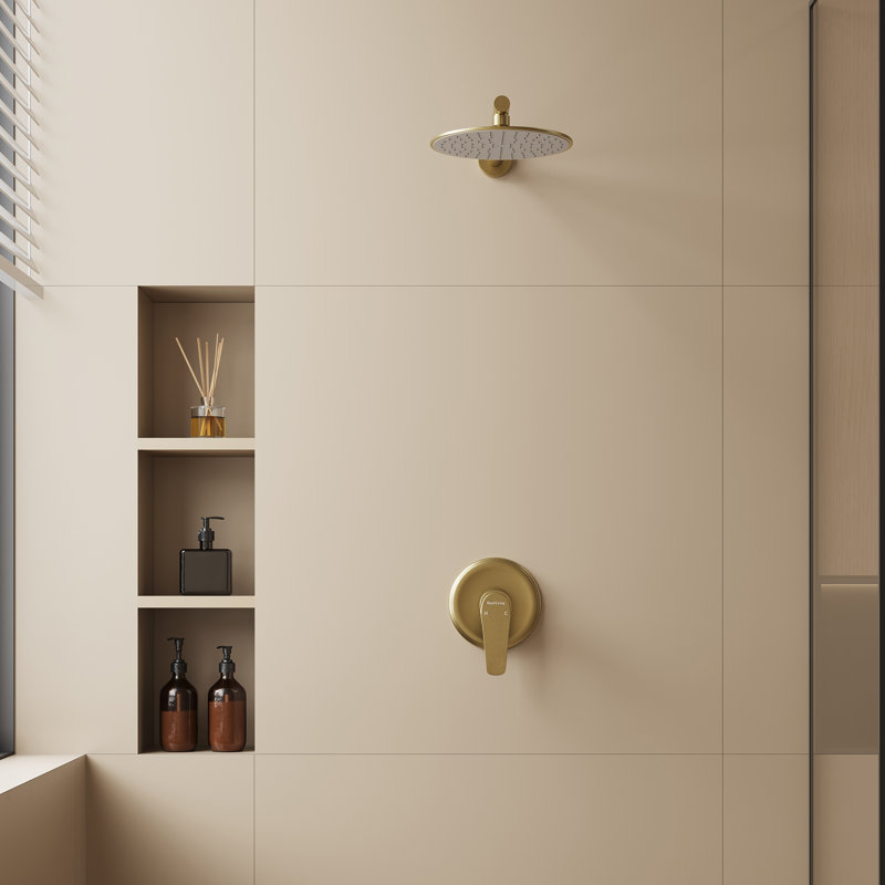 All-In-One Kit with Rough in-Valve, Brushed Gold
