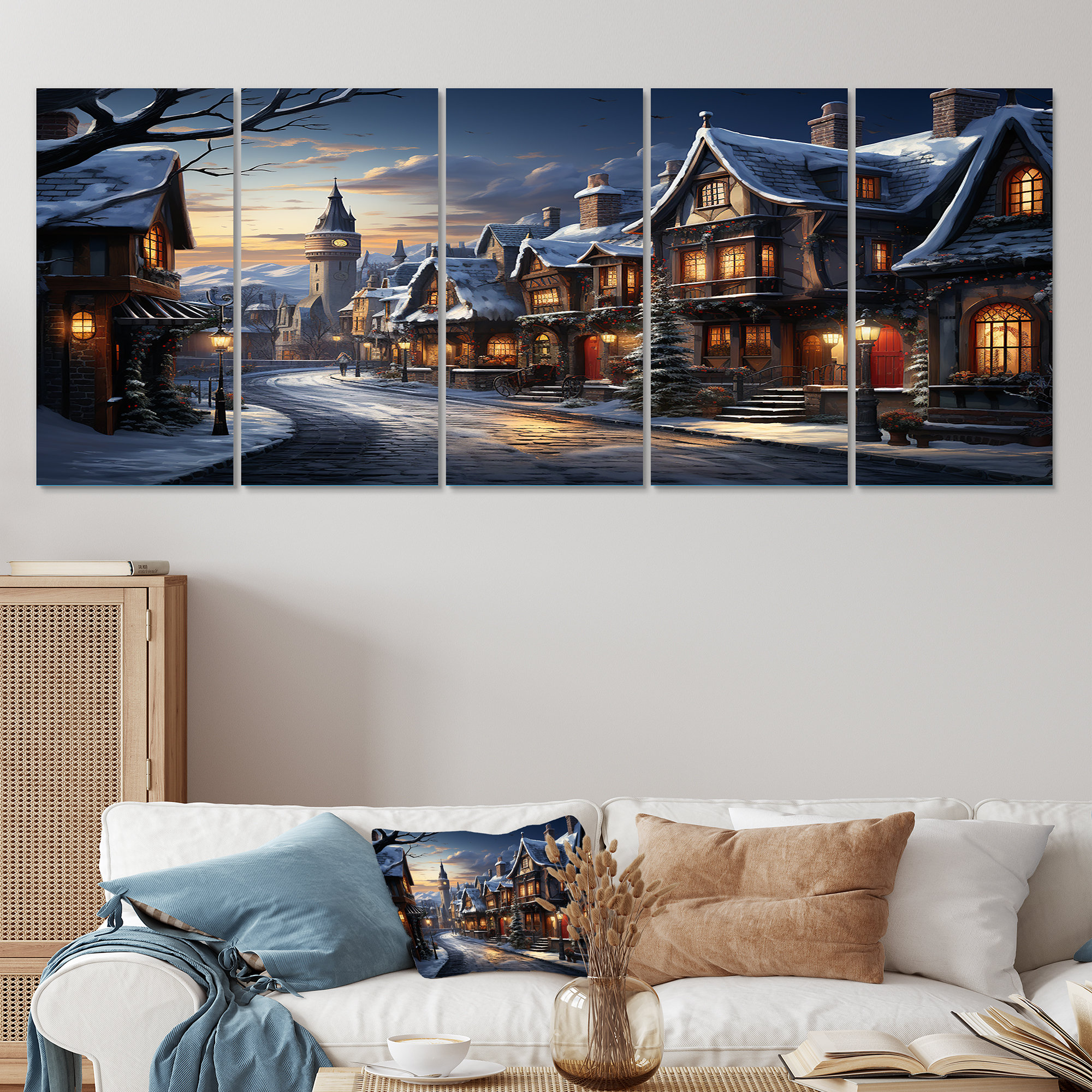 Red Barrel Studio European Winter City By Night - Winter Landscape 5 ...