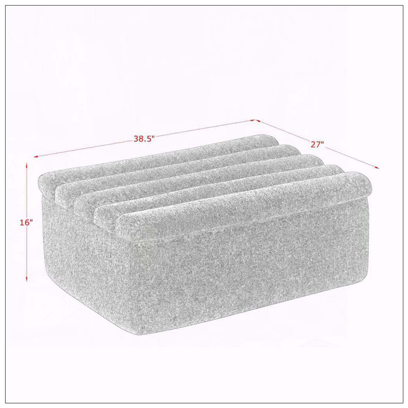 Repose-pieds modulaire pour canapé modulaire - Chenille, sans assemblage (supplémentaire), Noir