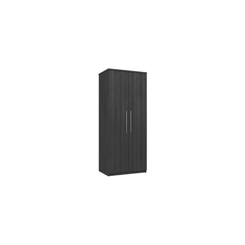 Mcginley 2 Door Manufactured Wood Wardrobe, Graphite