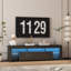Meuble télé ultrabrillant avec lumières DEL, console de télévision moderne avec armoires de rangement pour le salon-931706172
