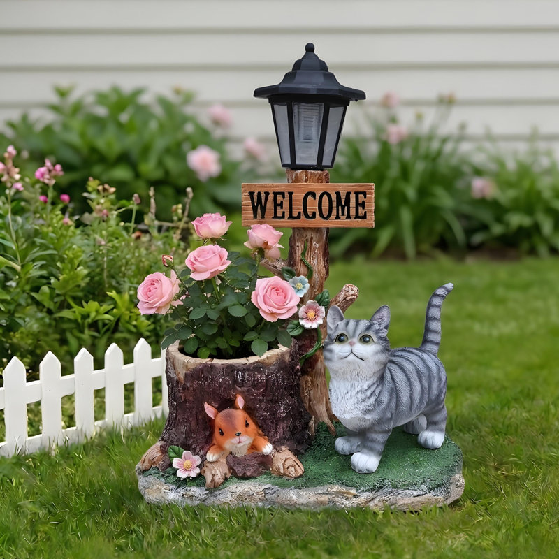 Statue chat pour jardin