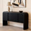 U_STYLE Console de 63 pouces à motif de vagues avec 4 portes et tablette réglable, canapé incurvé derrière le canapé, table d'entrée rustique étroite pour le salon, le vestibule et le couloir-425663953