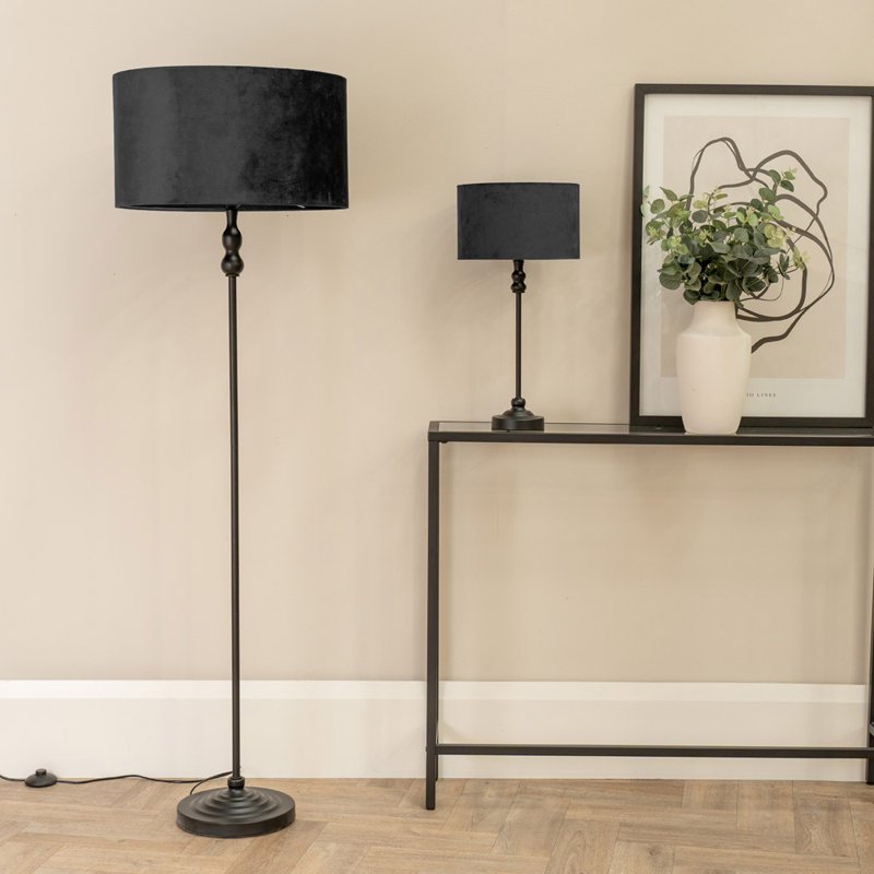 Reselva Metal Table Lamp, Black Base/Black Shade