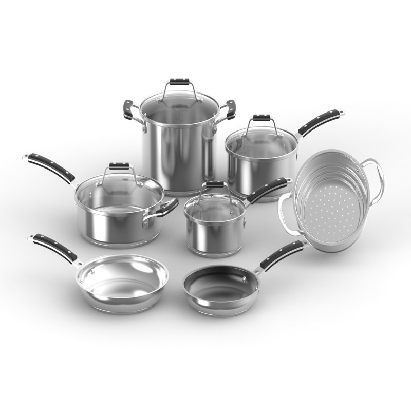 Heritage Stainless Steel 11-Piece Non-Stick Cookware Set