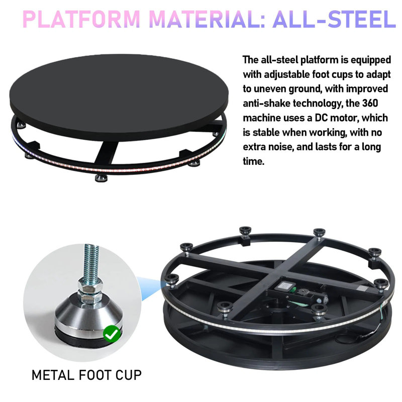 Automatic 360 Photo Booth 360 Spinner & Flight Case 360 Video Booth Machine