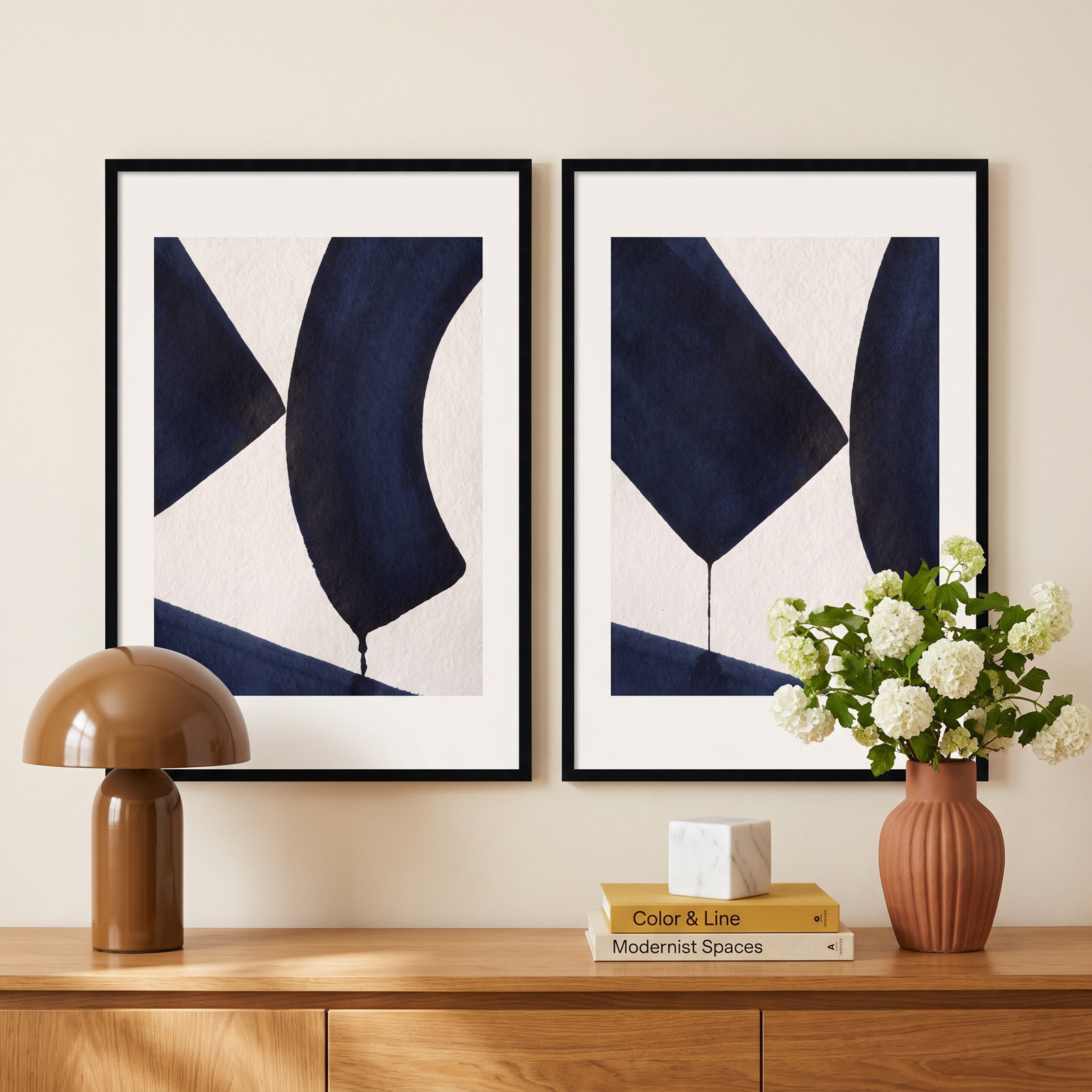 Fluid Motion 2 Duo 2-Piece Print Set, 42.15" H x 59" W x 0.88" D, Black
