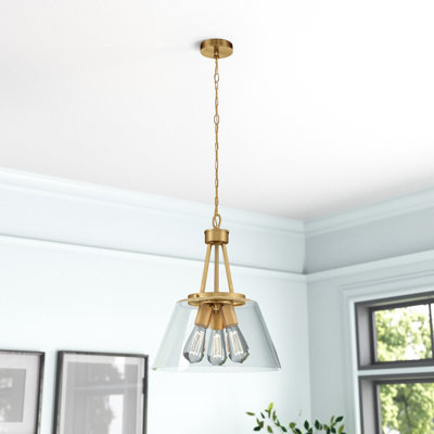 Luminaire suspendu conique unique à 3 lumières Macklin