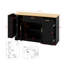 Buffet de rangement moderne avec porte avec support de rangement, îlot de cuisine avec tablettes réglables, support coulissant à 3 niveaux et tiroir-2102313517