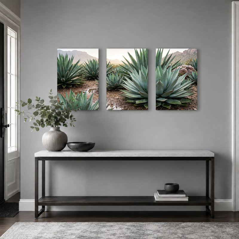 Ensemble de 3 toiles bleues et vertes, 18"H x 12"W x 3pcs