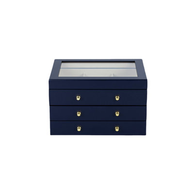 Glass Lift Top Jewelry Box