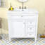 Élégant meuble-lavabo simple 30 po avec comptoir en céramique et plusieurs options de rangement-188182015