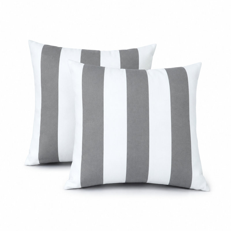 Coussin décoratif d'extérieur gris imperméable 50 x 50 cm, résistant à la décoloration, lot de 2