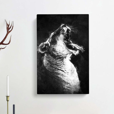 Yawning Lioness - Wrapped Canvas