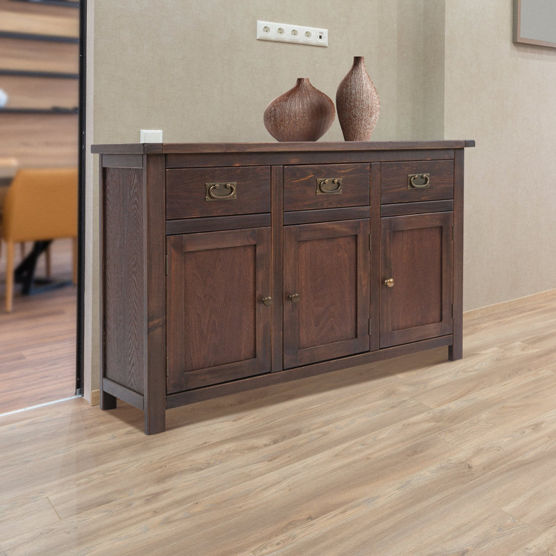 Solid Wood Sideboard (Long), Dark Coffee
