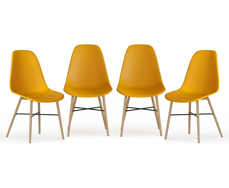 46cm H Side Chair, 4, Yellow