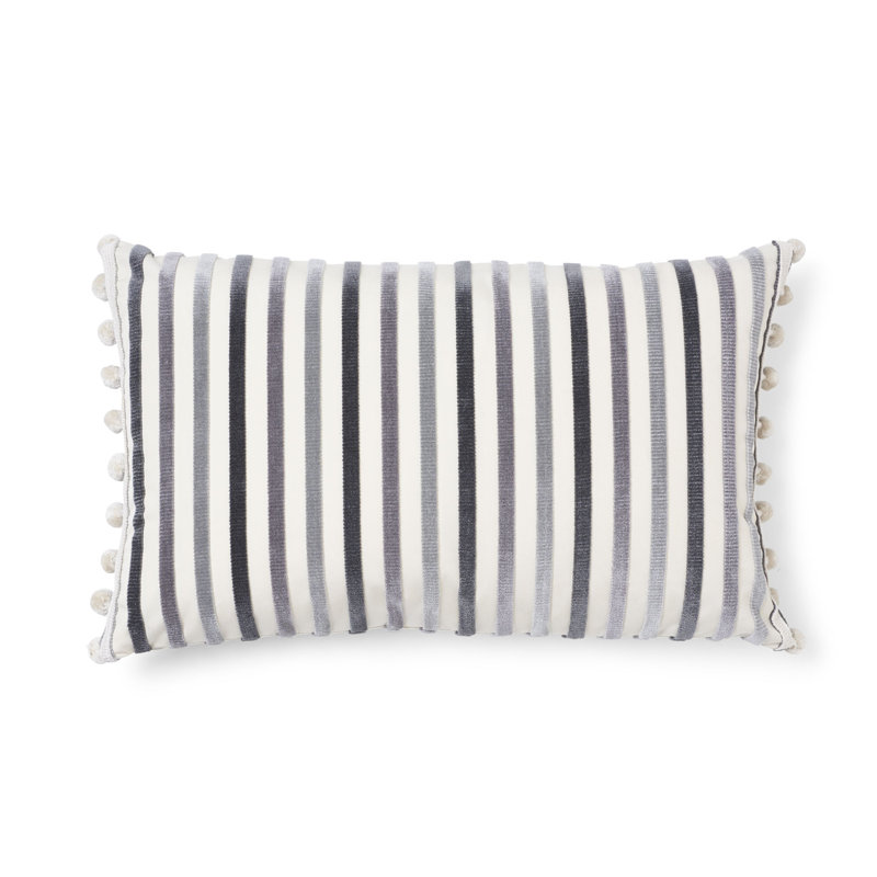 Le Matelot Pillow, Charcoal/Gray/White, 12" x 20"