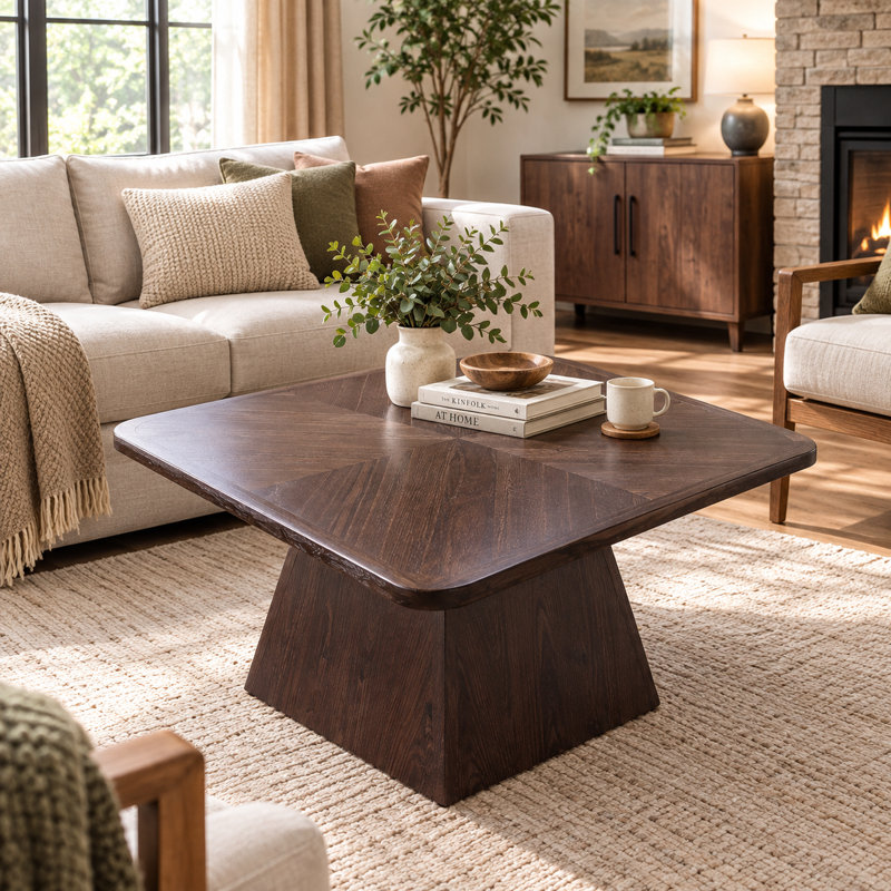Table basse en bois massif, Marron clair