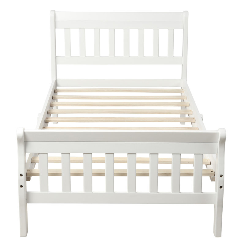 Lit plateforme Wood, White