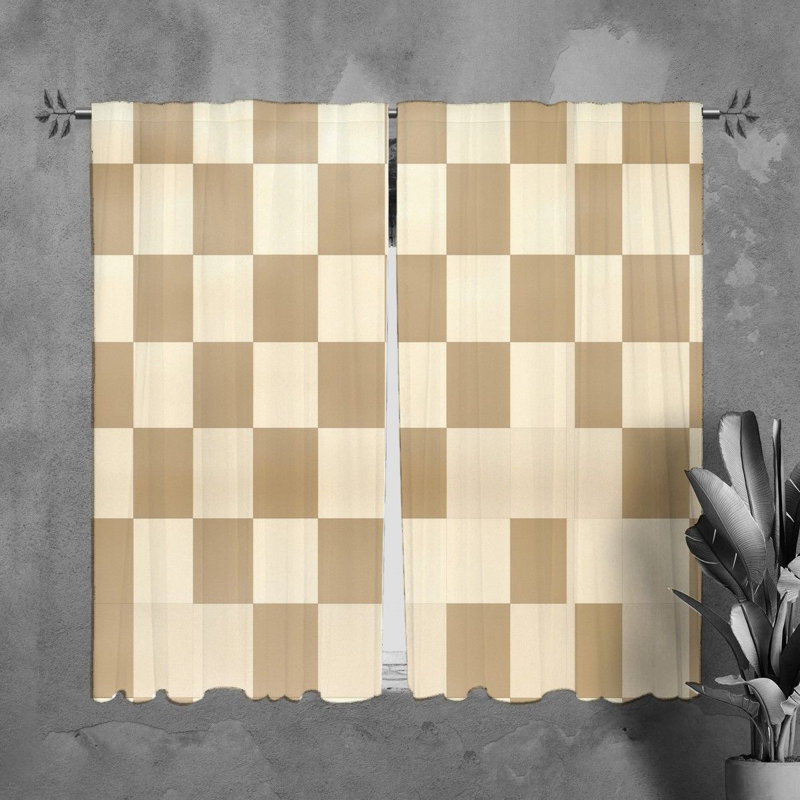 Paire de rideaux obscurcissant Middie, Blanc / beige, L 40 po x L 61 po