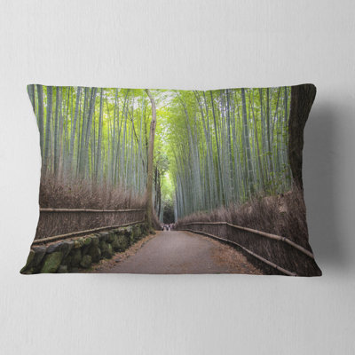 Arashiyama Bamboo Path Japan - Forest Printed Throw Pillow