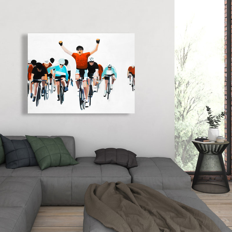 Cyclistes à la fin d'une course - Sports Canvas Home Decor