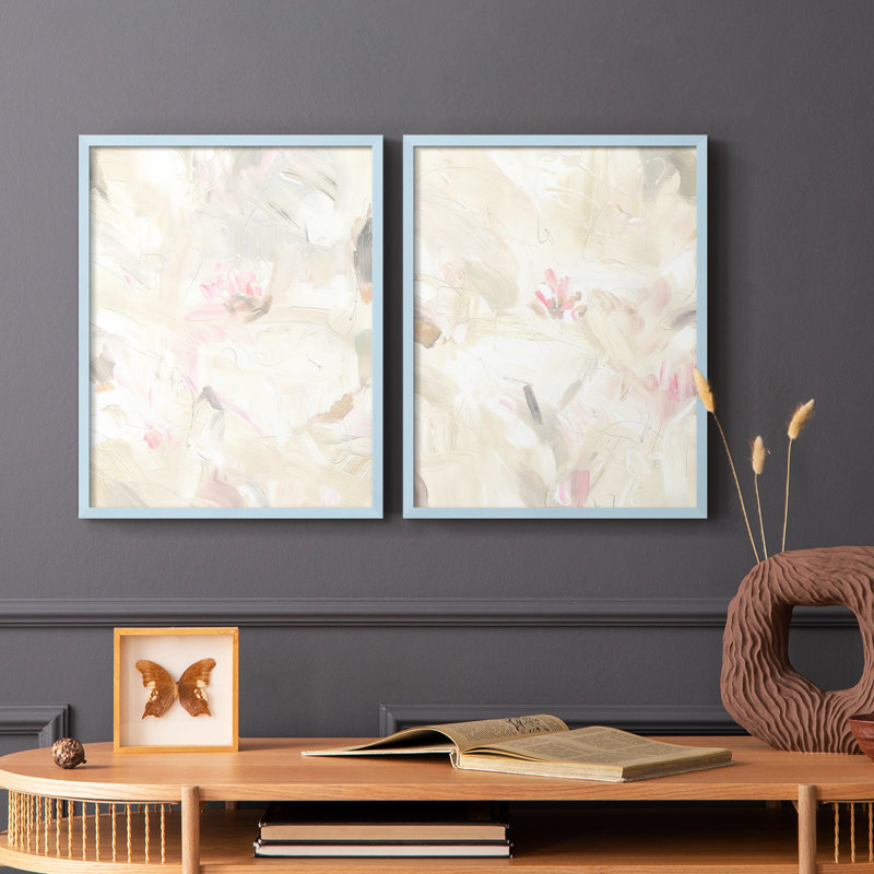 «Soft Abstraction I», reproduction encadrée de qualité supérieure - prête à être accrochée - aucun clou requis - aucun clou requis