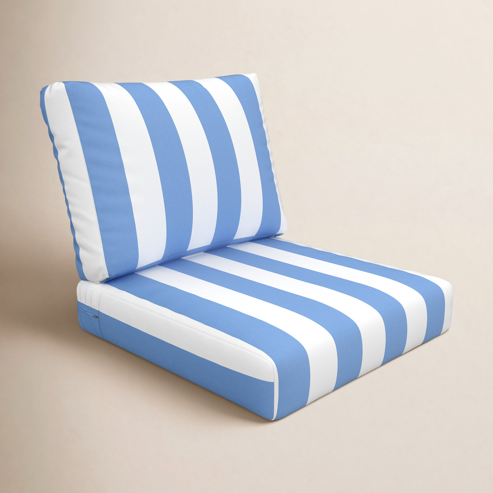 Amala Sunbrella® Seat and Back Cushion, 24" W x 5" D, Sunbrella Refuge Ocean