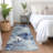 Machine Washable Indoor/Outdoor Xhevrie Blue Rug-672677584