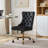 Furniture Office Chair,Modern Velvet Upholstered Tufted Button Home Office Chair With Golden Metal Base,Adjustable Desk Chair Swivel Office Chair (Black)-124876096