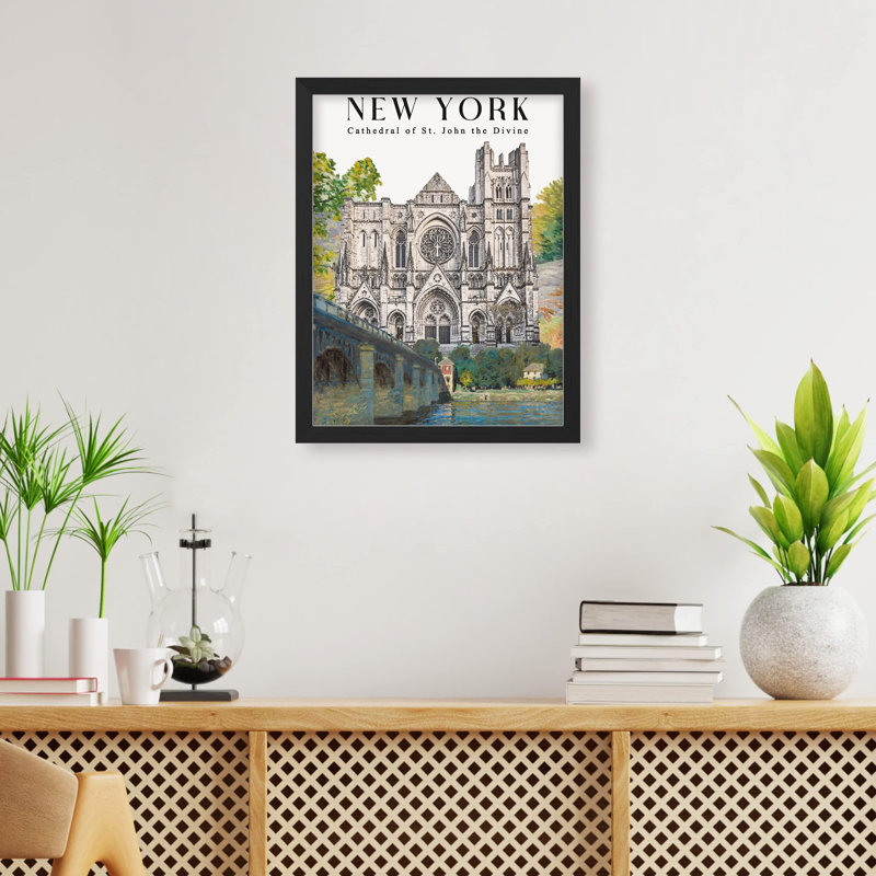 «Cathédrale Saint-Jean le Divin New York» sur papier, Noir