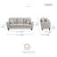 Ensemble de salon 3 pièces avec coussins réversibles, coussins décoratifs et pieds exposés Ochee-1189176924