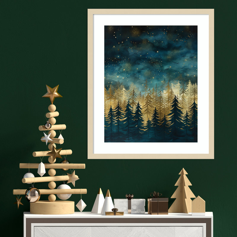 «Teal and Tan 2» par Bilge Paksoylu, impression sur bois encadrée, H 25 po x l 21 po