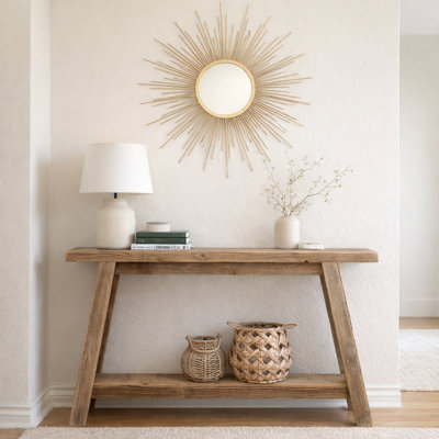 The Camden Console – Reclaimed Wood Table With Recessed Top Detail (46x8x28h)
