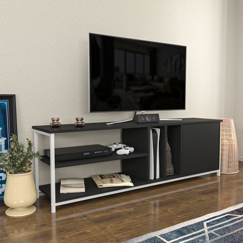 Annatina TV Stand for TVs up to 70", White/Anthracite