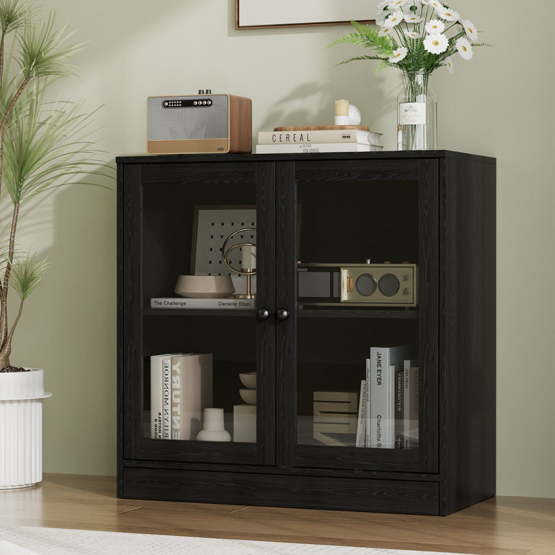  Buffet décoratif 2 portes H 32 po Marta, Black
