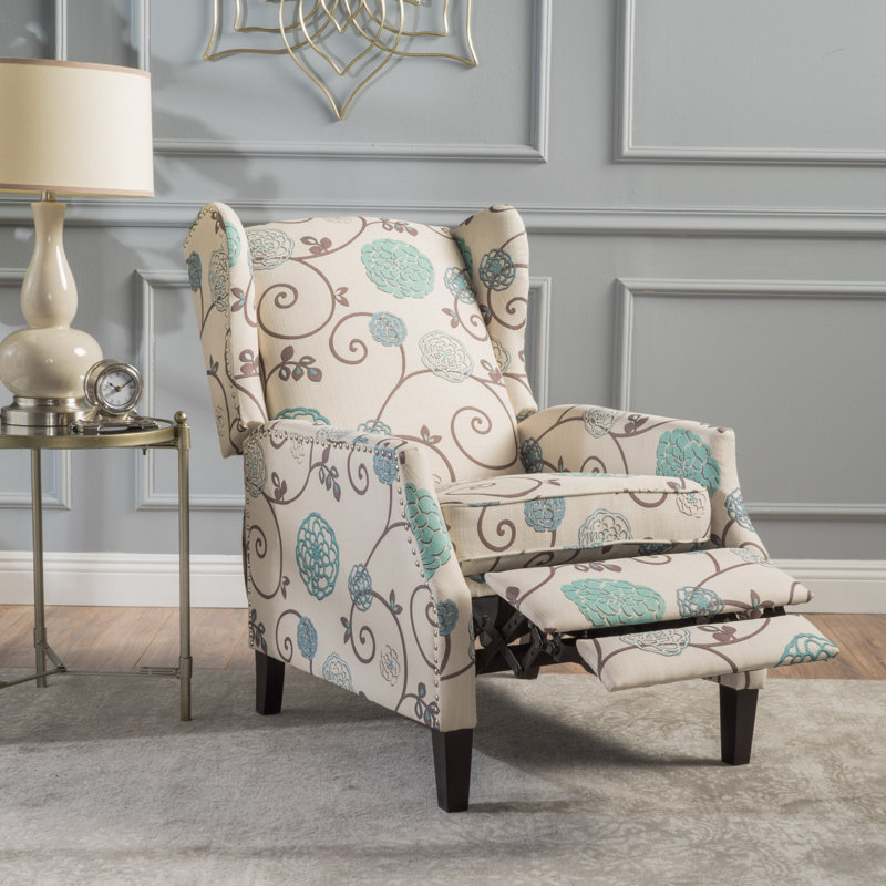 Fauteuil inclinable manuel 26,5 po Boruta, Mélange de polyester floral