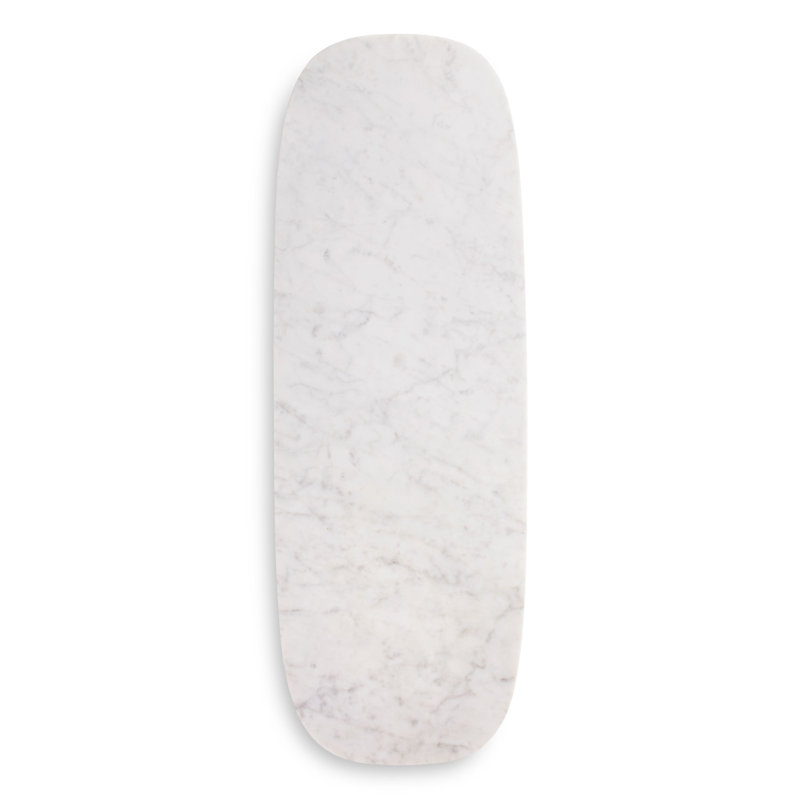 Delicious Marble Decorative Tray, 1" H x 26" W x 9" D, White Marble