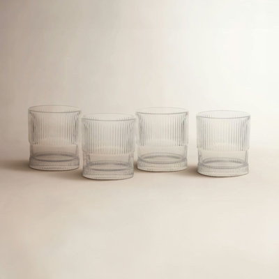 Fortessa Noho Glass, 9.85 Oz. Double Old Fashioned (Set of 4), Blue