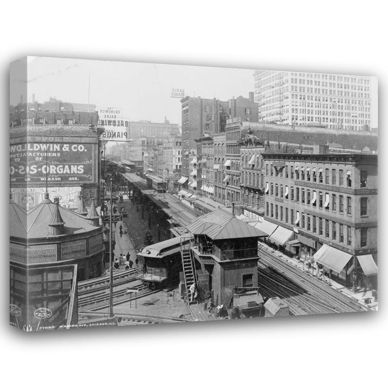 Chicago Wabash Ave 1907, 19" H x 24" W