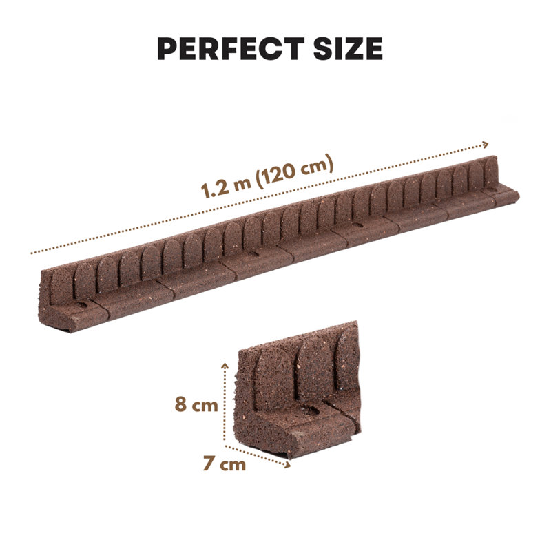 Mower Edge Garden Border 1.2m - Pack of 2, Brown