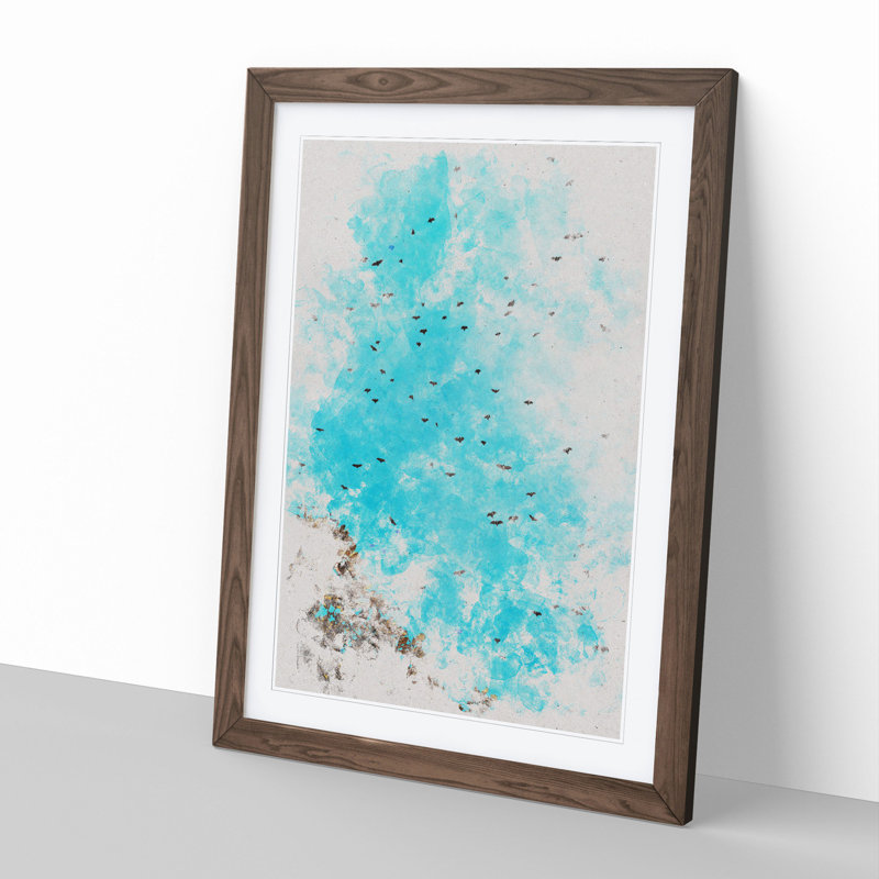 Flying Bats in Rwanda - Picture Frame Painting, 36cm H x 27cm W x 2cm D, Walnut Framed