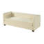 Canapé en chenille moderne à 3 places 77,2 po avec accoudoirs carrés, dossier chameau, coutures en canaux et pieds en bois Jalen-133680774