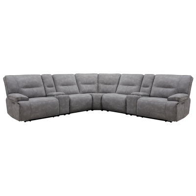 Pulchia 7 Piece Modular Power Zero Gravity Reclining Sectional With Power Adjustable Headrests